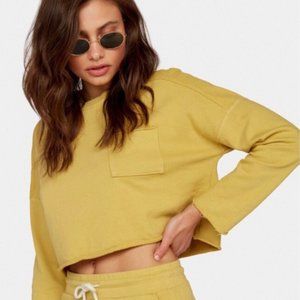 Mate The Label Terry Crop Pocket Sweatshirt